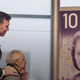 Wanda Robson, sister of Viola Desmond, unveils the new $10 bank note, featuring Desmond, with Canadian Minister of Finance Bill Morneau in Halifax, Nova Scotia, on March 8, 2018.